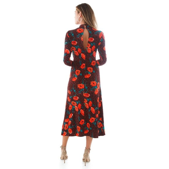 NWT Free People animal print floral midi dress - Picture 14 of 16